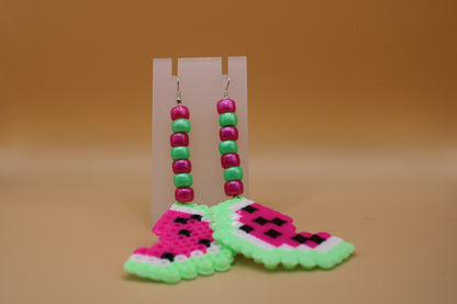✦ watermelon fuse bead earrings ✦
